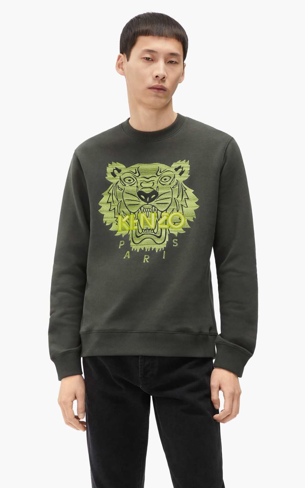 Kenzo Tiger Moška Puloverji Temni Kaki SI-5489183